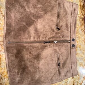 BCBGMaxAzria Tan Suede Mini Skirt NEW WITH TAGS